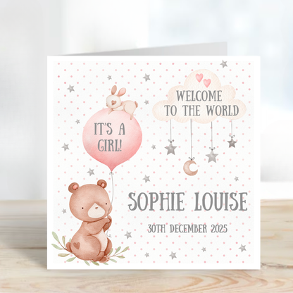 "Its A Girl" New Baby Card - C514
