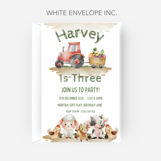 Farming Theme Party Invitations (Pack of 10) - P149