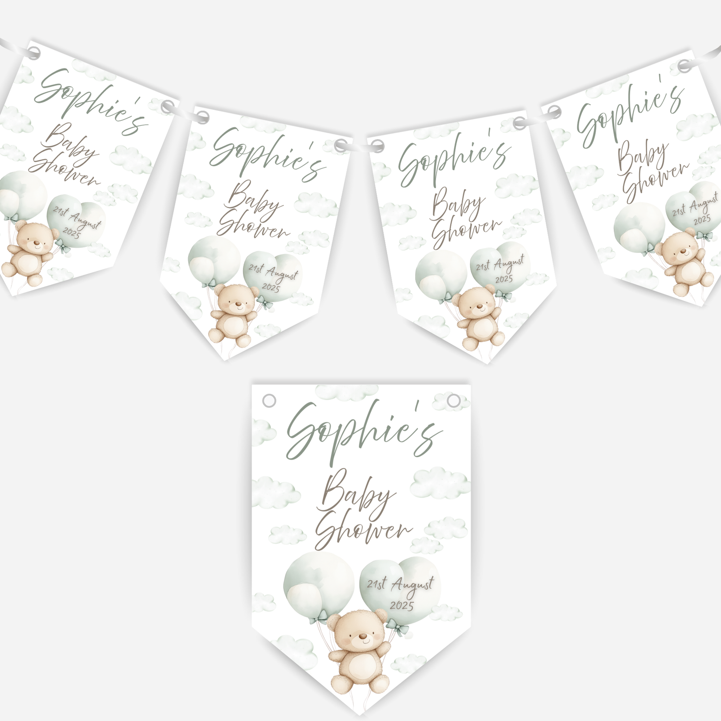 Teddy Bear Baby Shower Bunting - B133