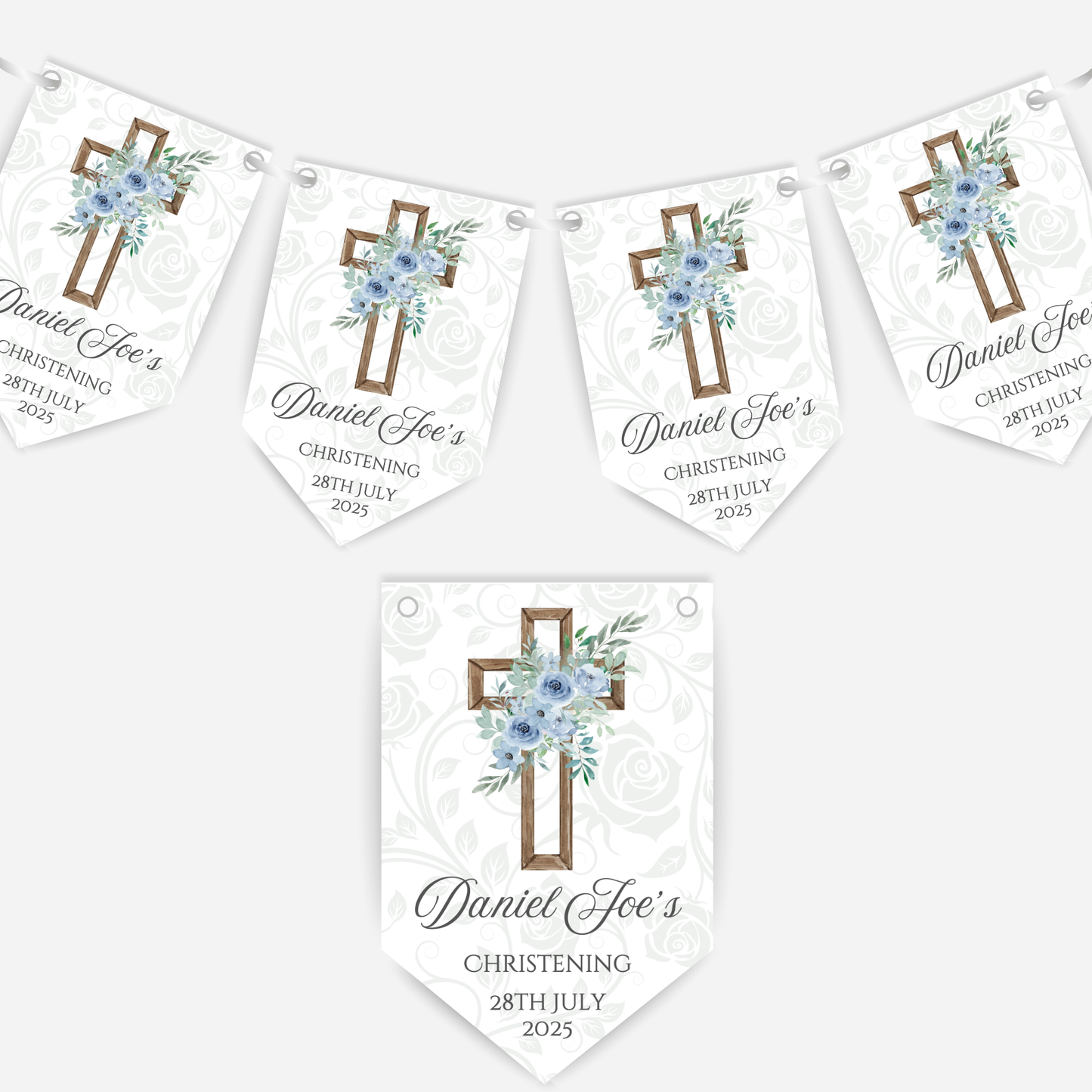 Christening or Baptism Cross Bunting - B109