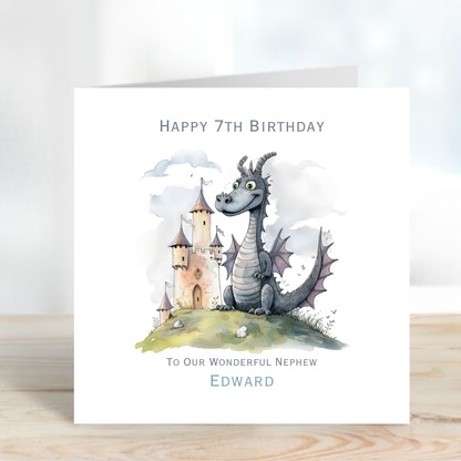 Dragon and Castle Birthday Card - C577