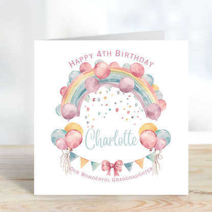 Rainbow and Balloons Birthday Card - C605