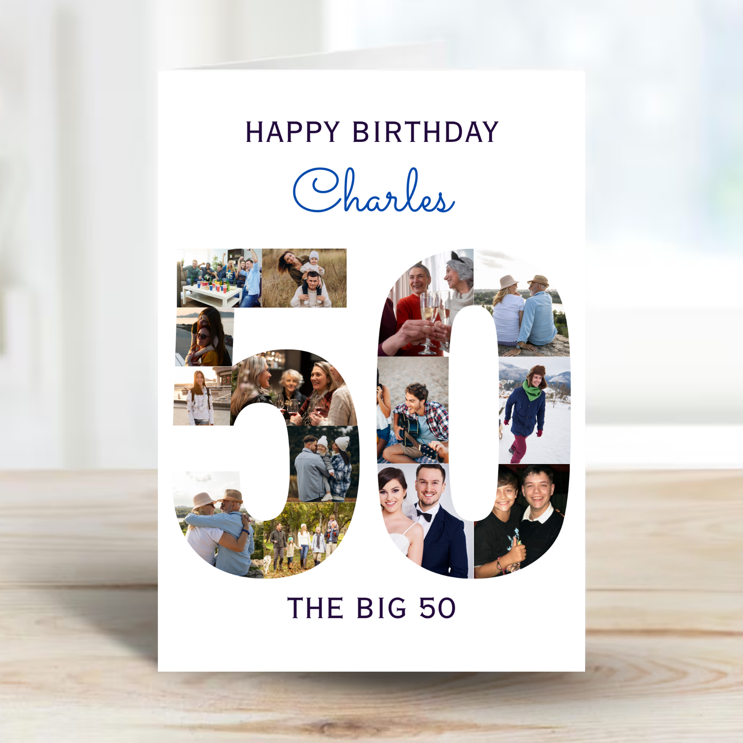 The Big 50 Photo Collage Birthday Card - PC52