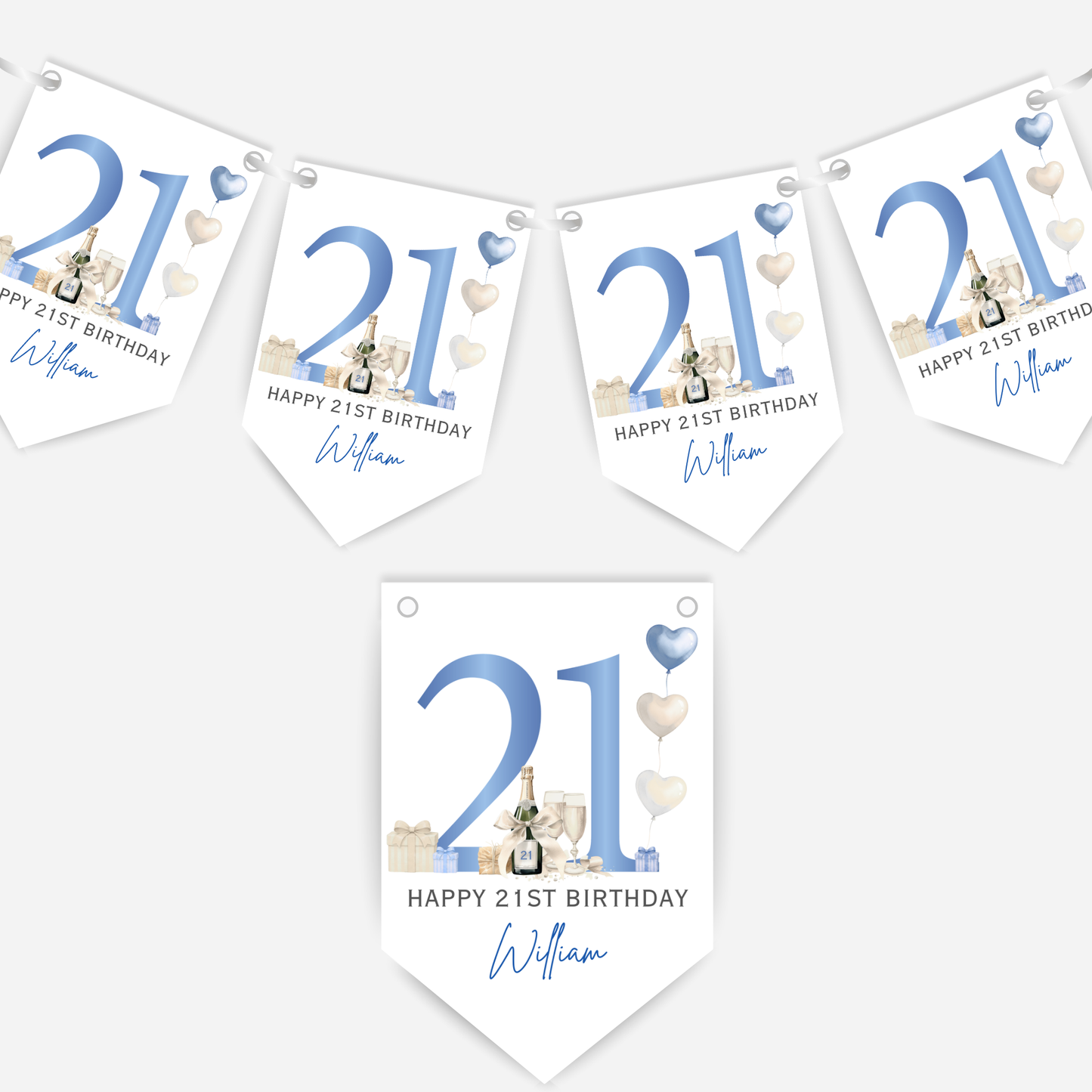 Gorgeous Party Bunting in Five Colours Any Age - B274