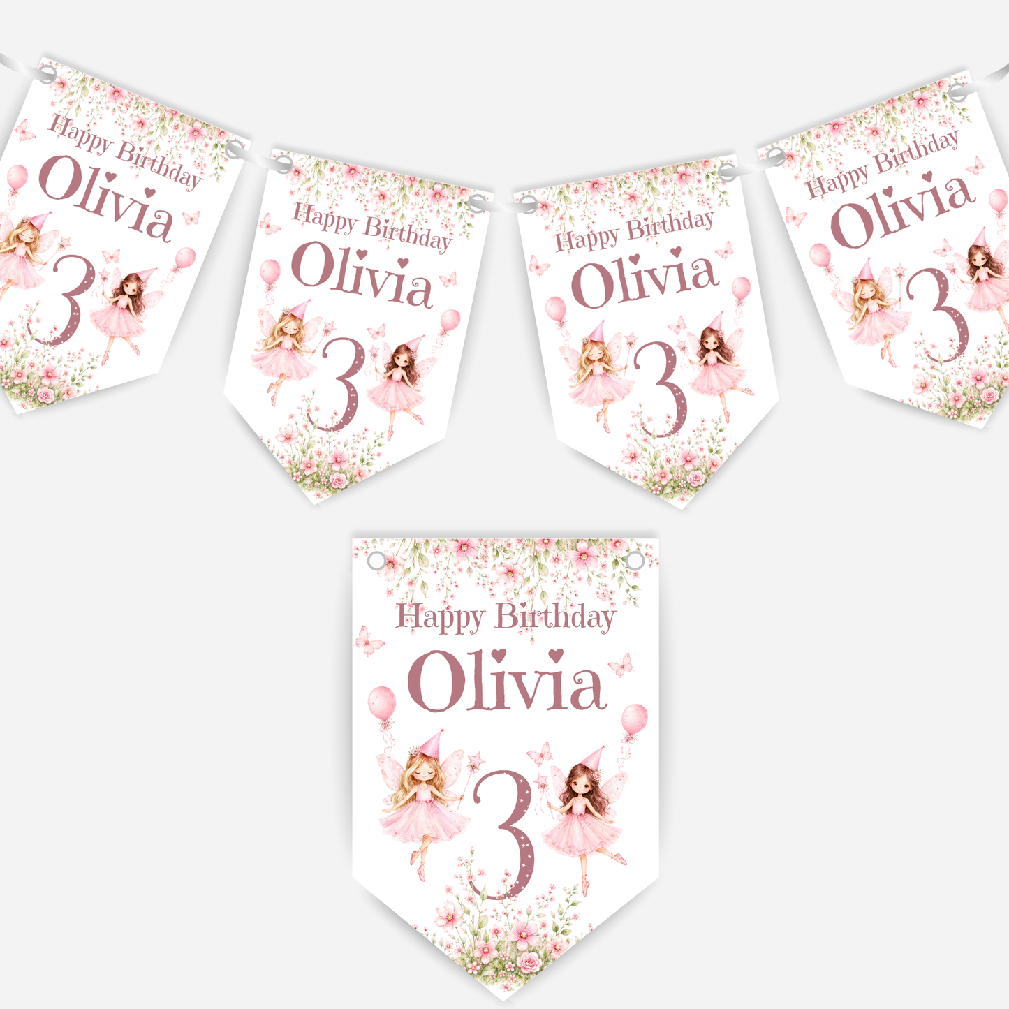 Pretty Pink Fairy Bunting - B308