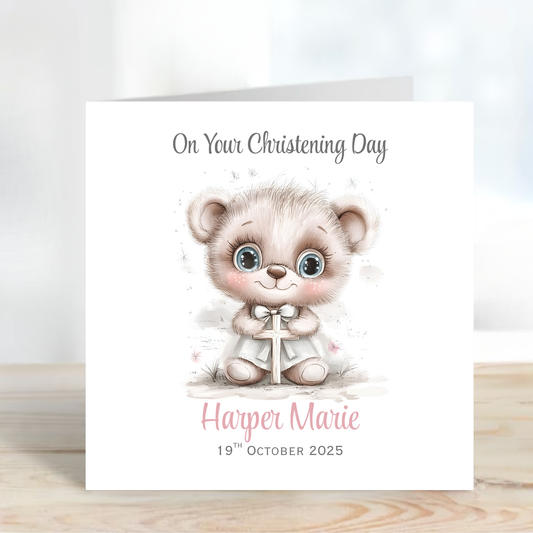 Christening or Baptism Teddy Card - C547
