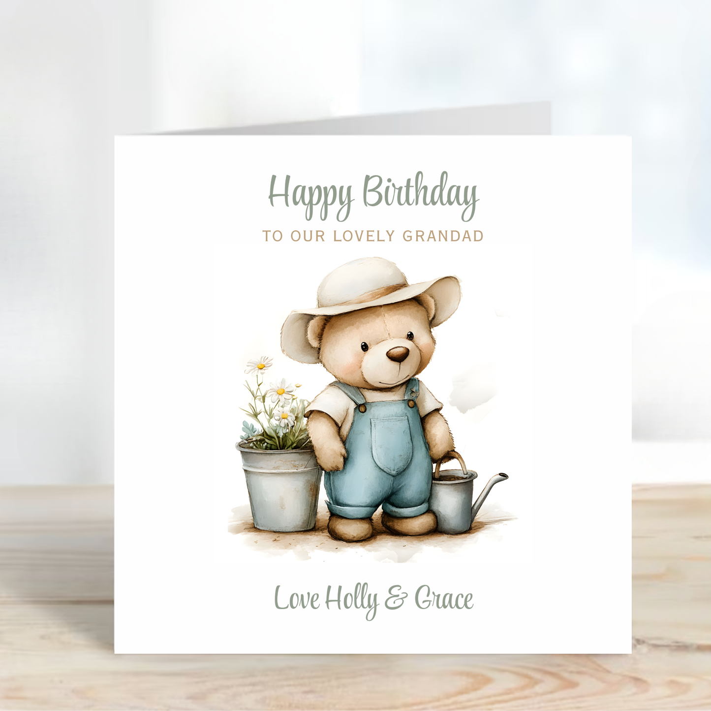 Teddy Gardening Birthday Card - C613