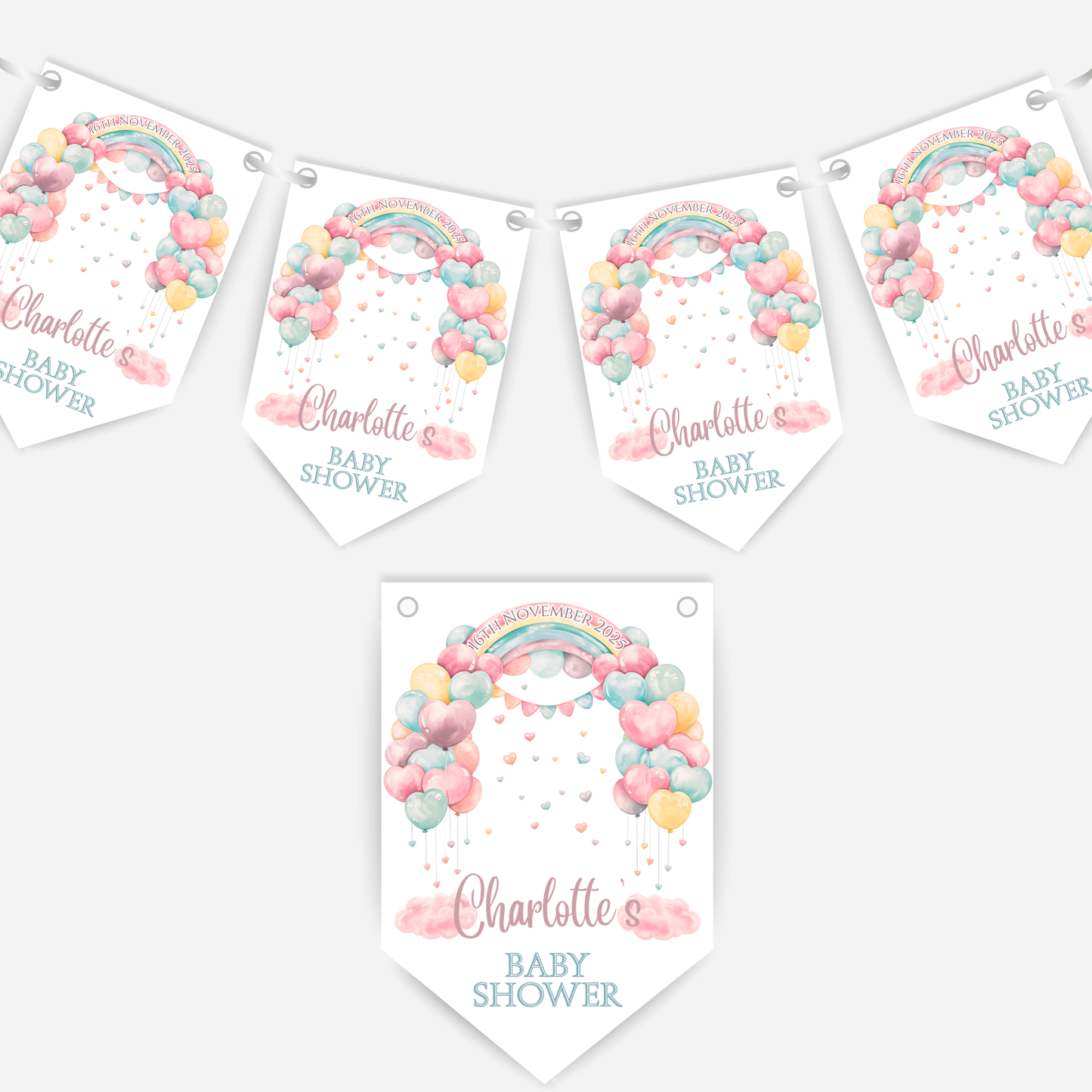 Baby Shower Rainbow Bunting - B235
