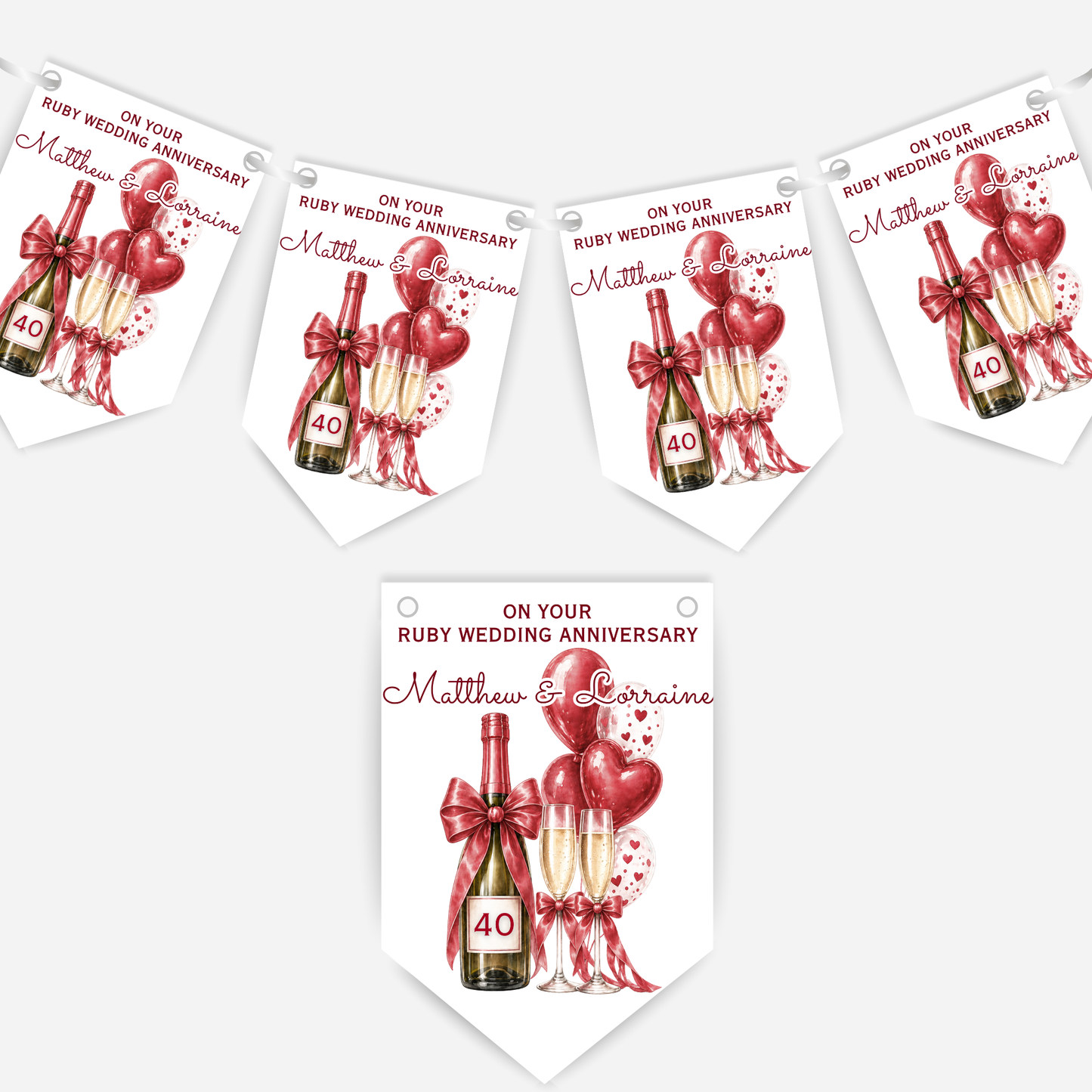 Ruby Wedding Anniversary Bunting - B299