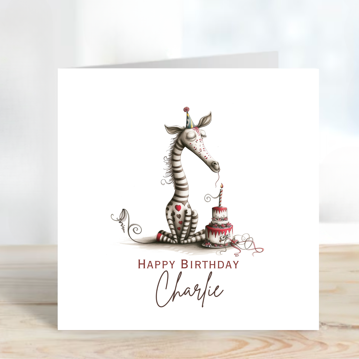 Quirky Giraffe Card - C567