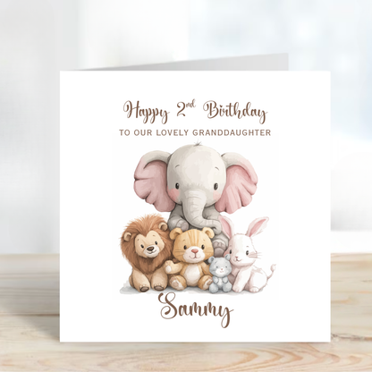 Cute Safari Animal Birthday Card - C542
