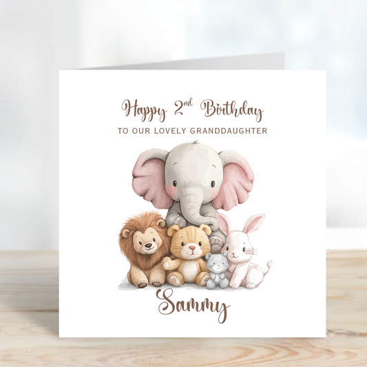Cute Safari Animal Birthday Card - C542