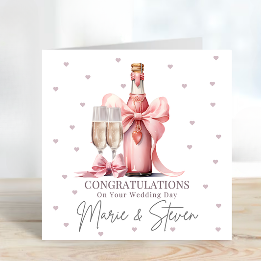 Hearts & Fizz Wedding Card - C118