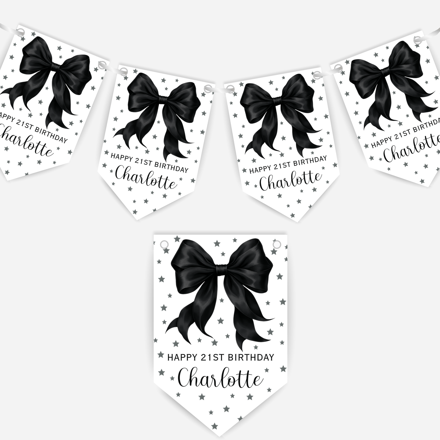 Elegant Black Bow Bunting - B223