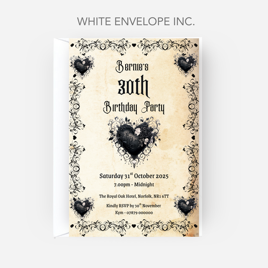 Gothic Style Invitation (Pack of 10 ) - P150