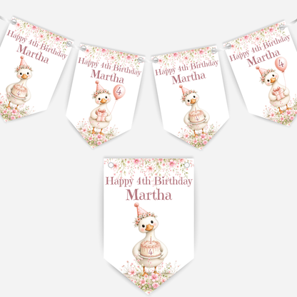 Pretty Pink  Silly Goose Birthday Bunting - B311