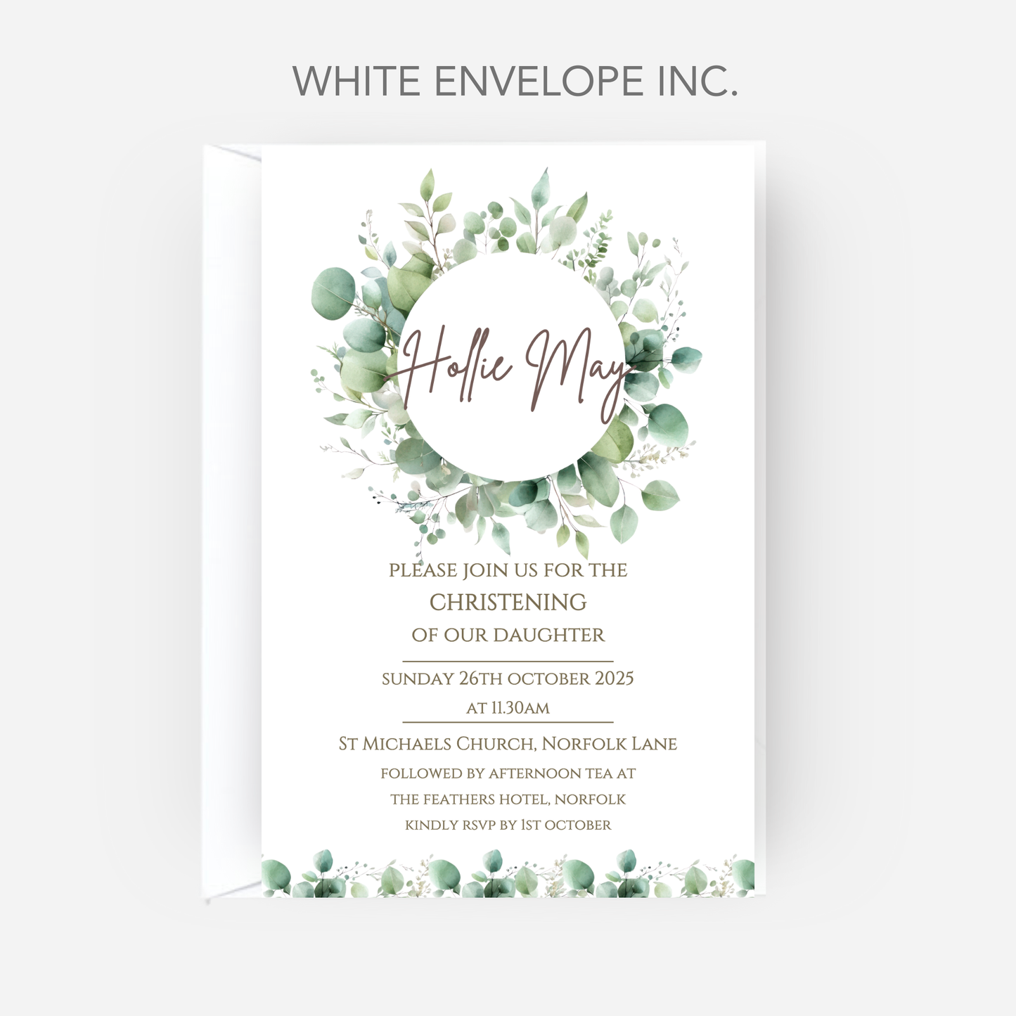 Christening or Baptism Elegant Invitation (Pack of 10 ) - P122
