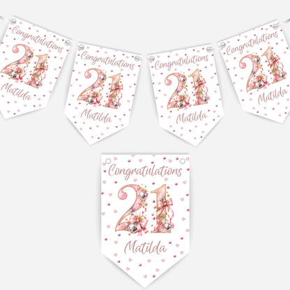 Disco and Bows Birthday Bunting -B329
