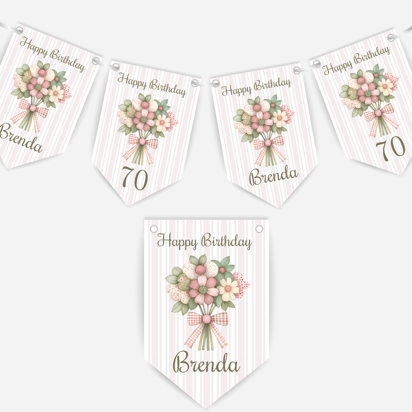 Elegant Floral Number Bunting  B209