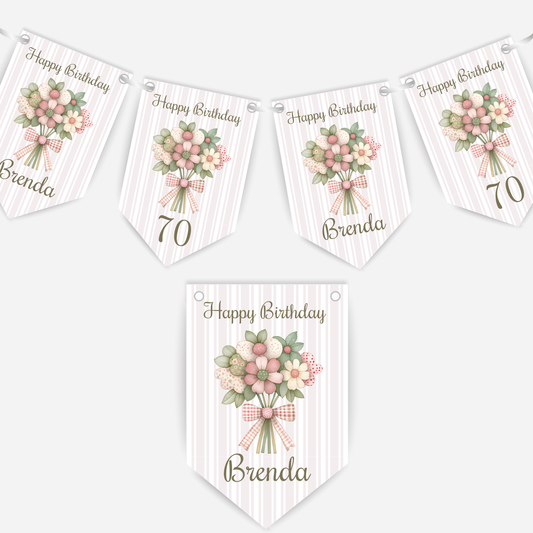 Elegant Floral Number Bunting  B209