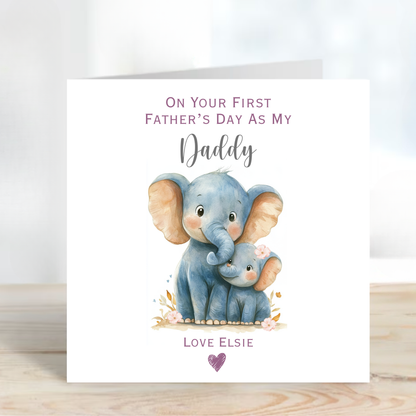 First Fathers Day Card - Cute Elephant Design - C787