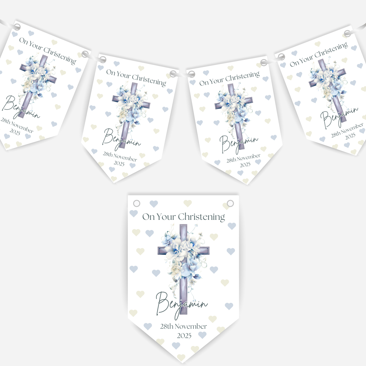 Christening or Baptism Cross Bunting - B161