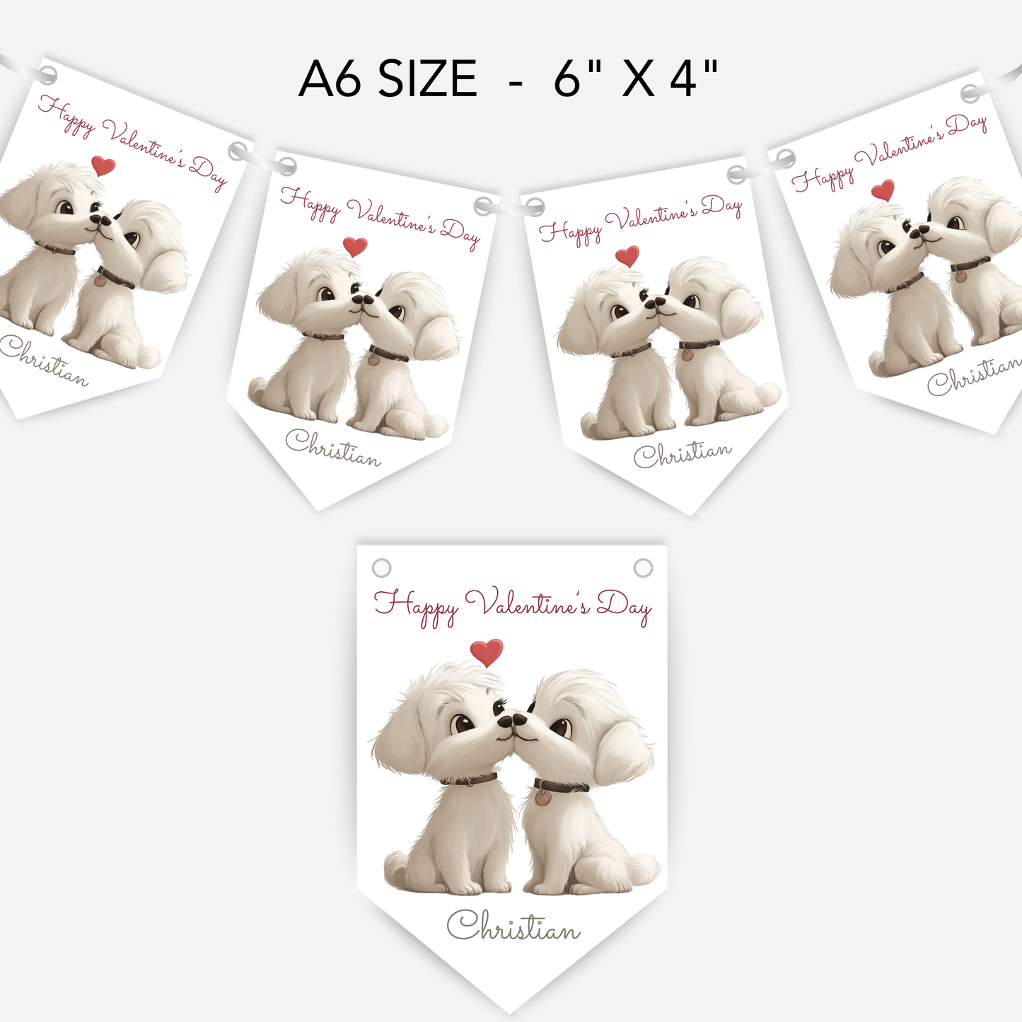 Puppy Valentine's Day Bunting - S188V