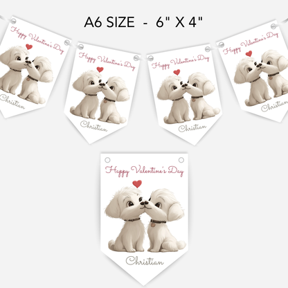Puppy Valentine's Day Bunting - S188V