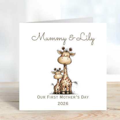 Mother's Day Card - Cute Giraffe Design - C759