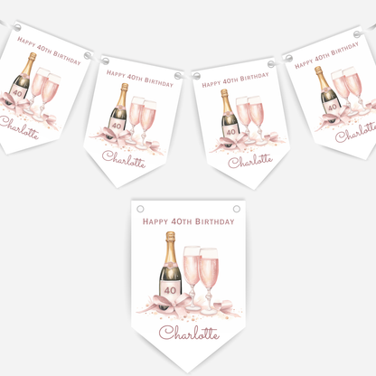 Girly Bottle of Fizz Party Bunting - B201