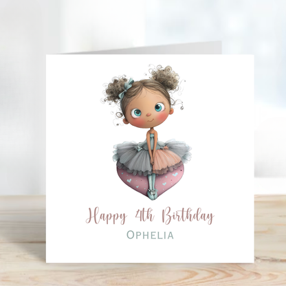 Cute Ballerina Birthday Card - C848