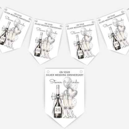 Silver Wedding Anniversary Bunting - B298