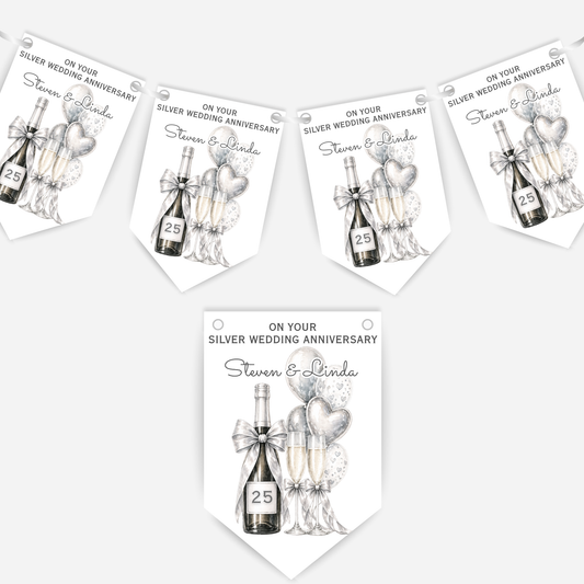 Silver Wedding Anniversary Bunting - B298