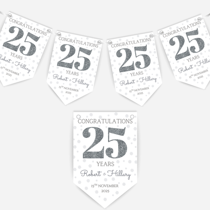Silver Wedding Anniversary Bunting - B241