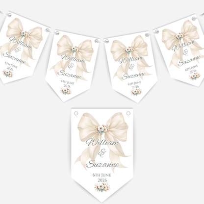 Engagement Or Wedding Bow Bunting - B291