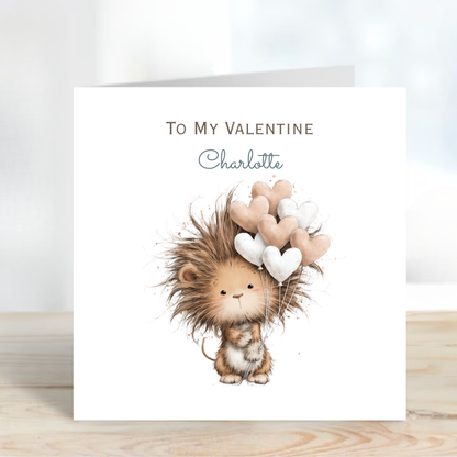 Valentine’s Day Card - Cute Lion Design - C775