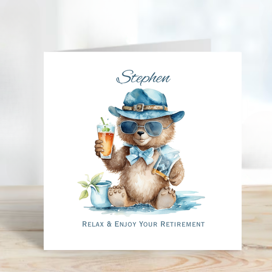 Relaxing Bear Retirement Card - C692