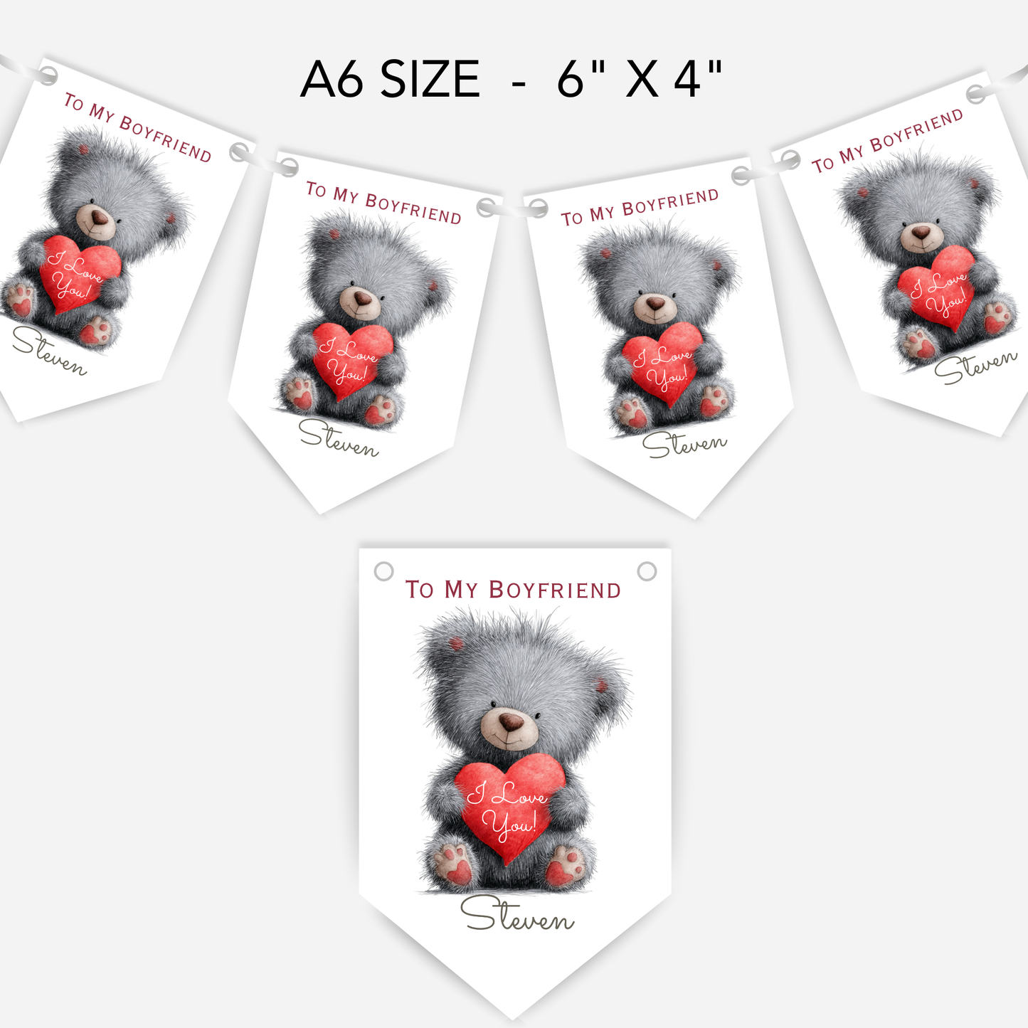 Valentine's Day Cute Teddy Bunting - S193V