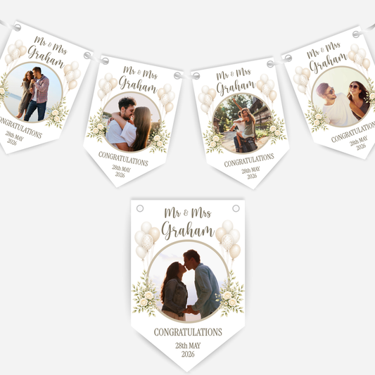 "Congratulations" Wedding or Engagement Photo Bunting - B309