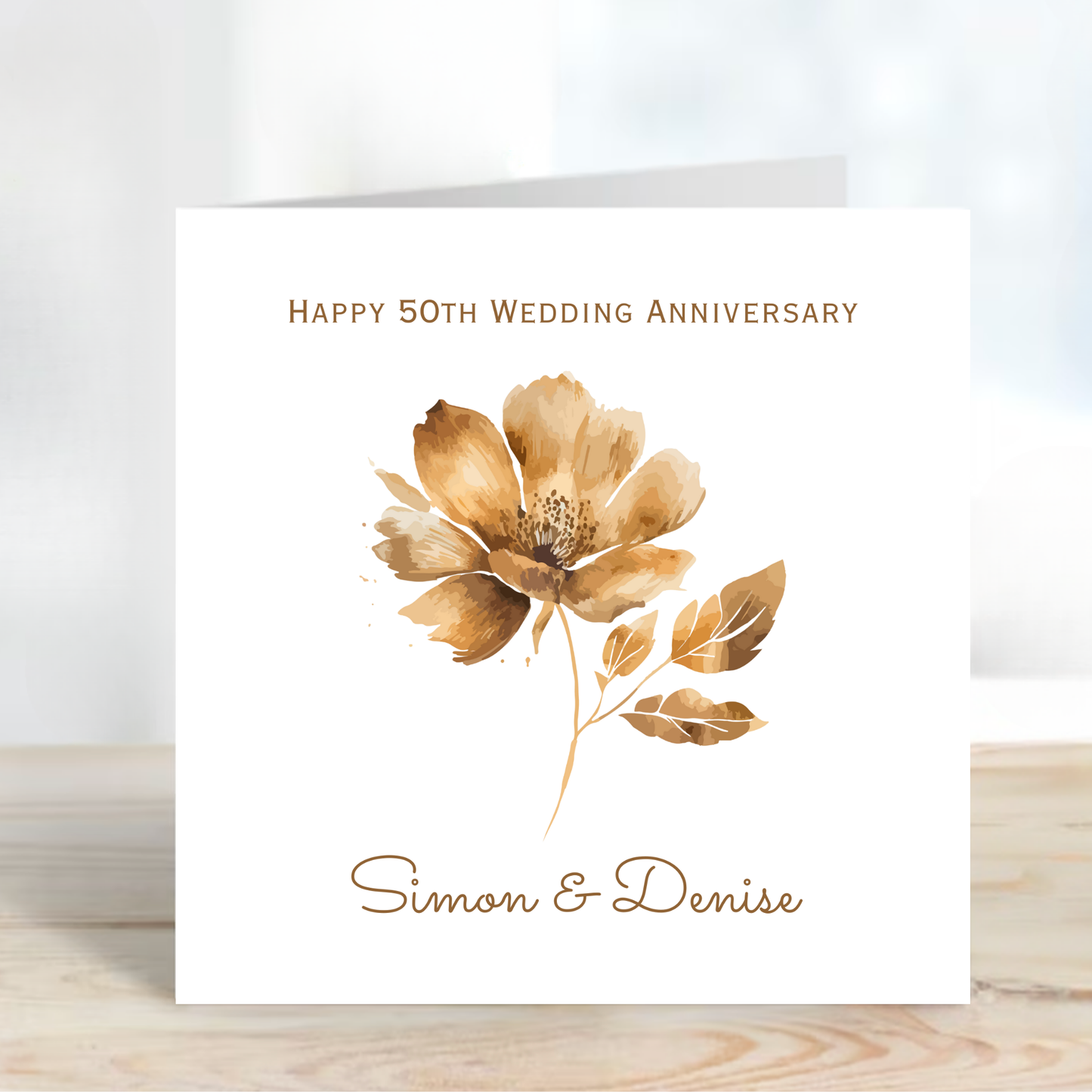 Golden- 50th Wedding Anniversary Card - C686