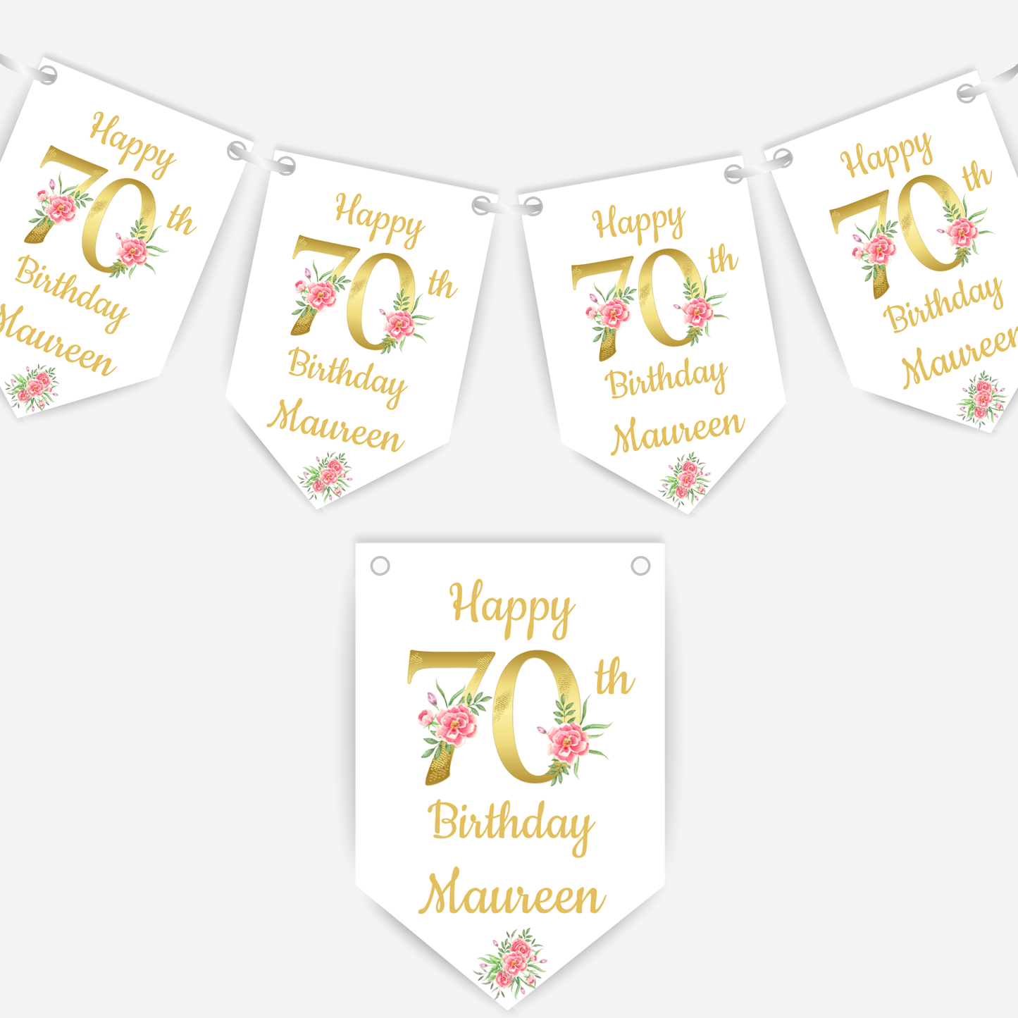 Elegant Floral Number Bunting - B177