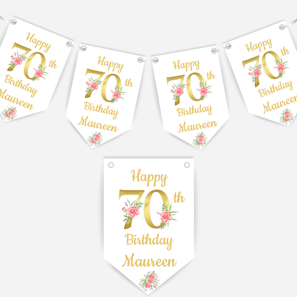 Elegant Floral Number Bunting - B177
