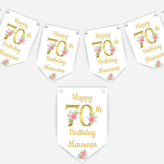 Elegant Floral Number Bunting - B177