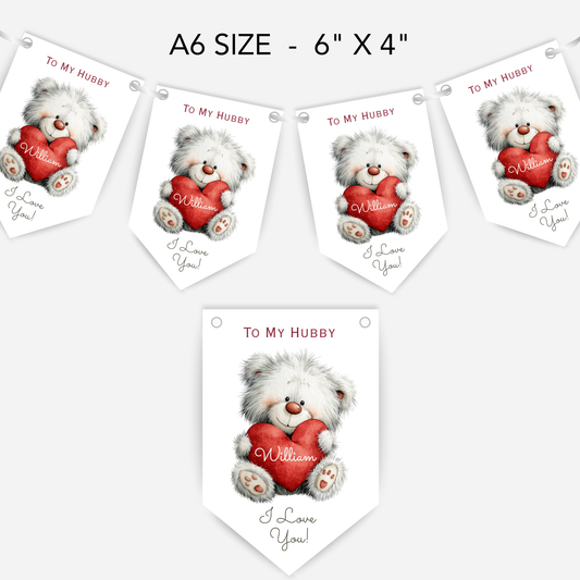 Valentine's Day Cute Teddy Bunting - S187V