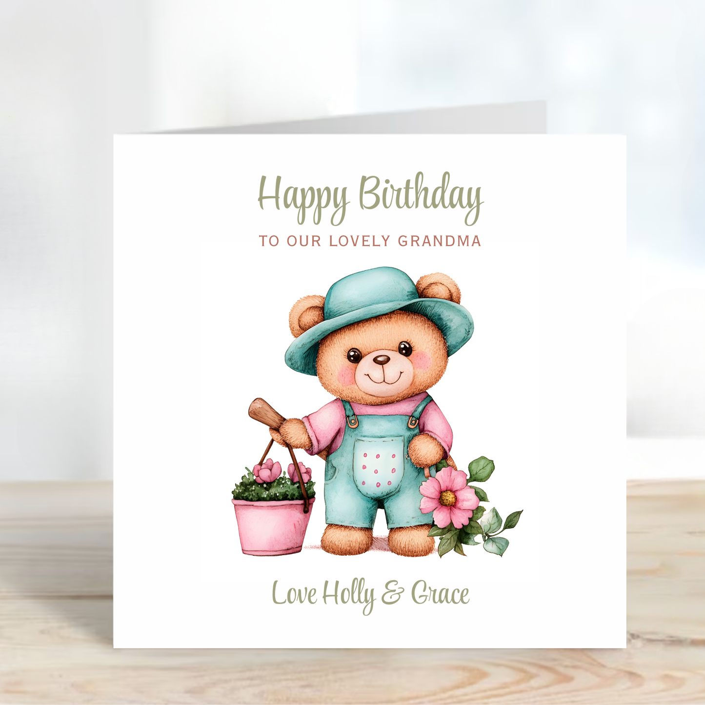 Teddy Gardening Birthday Card - C645