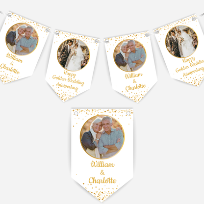 Golden Wedding Anniversary Photo Bunting - B156