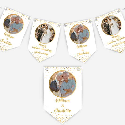 Golden Wedding Anniversary Photo Bunting - B156