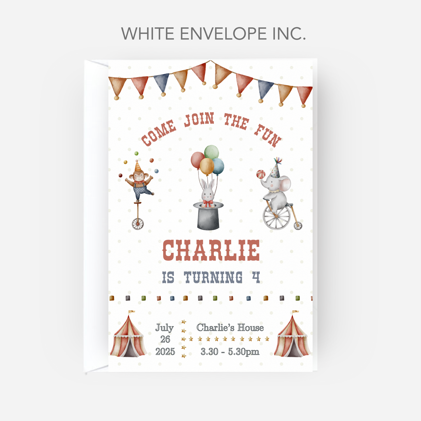 Circus Party Invitation ( Pack of 10) - P111