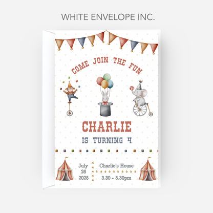 Circus Party Invitation ( Pack of 10) - P111