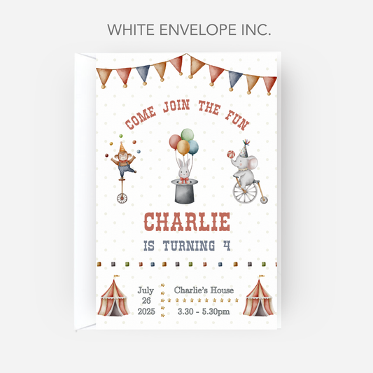 Circus Party Invitation ( Pack of 10) - P111